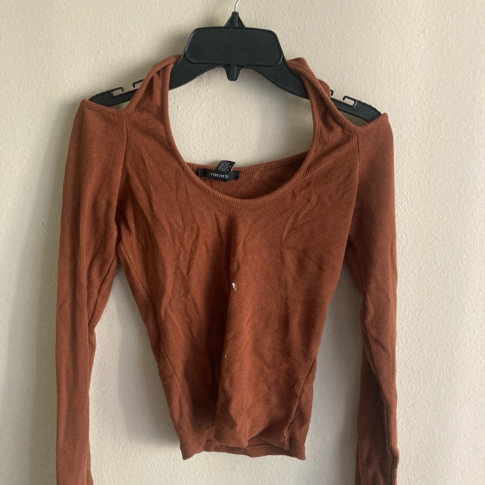 Women's Brown Long Sleeve Top